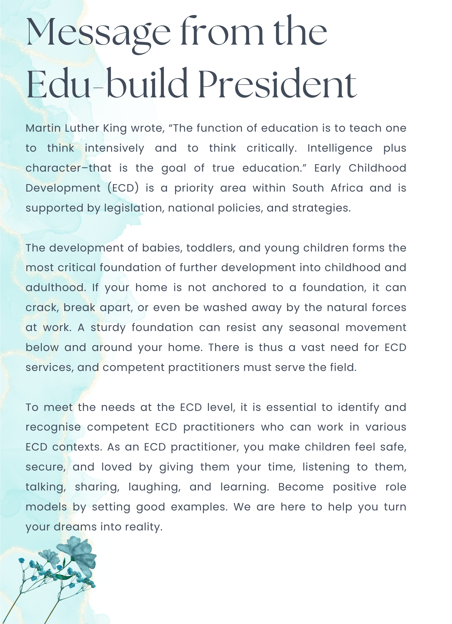 Message from EB president